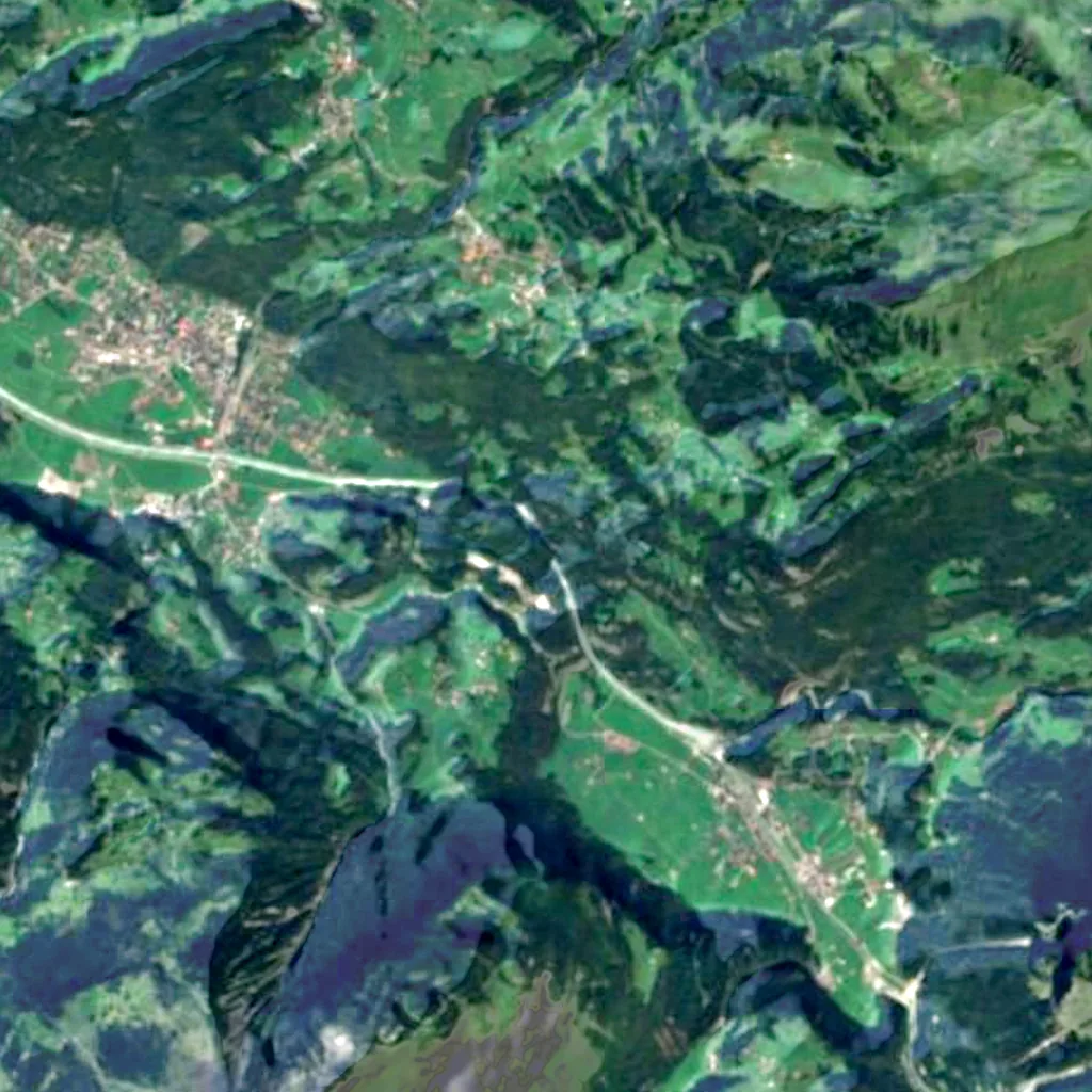 Aare Gorge visto dall'alto (Sentinel-2)