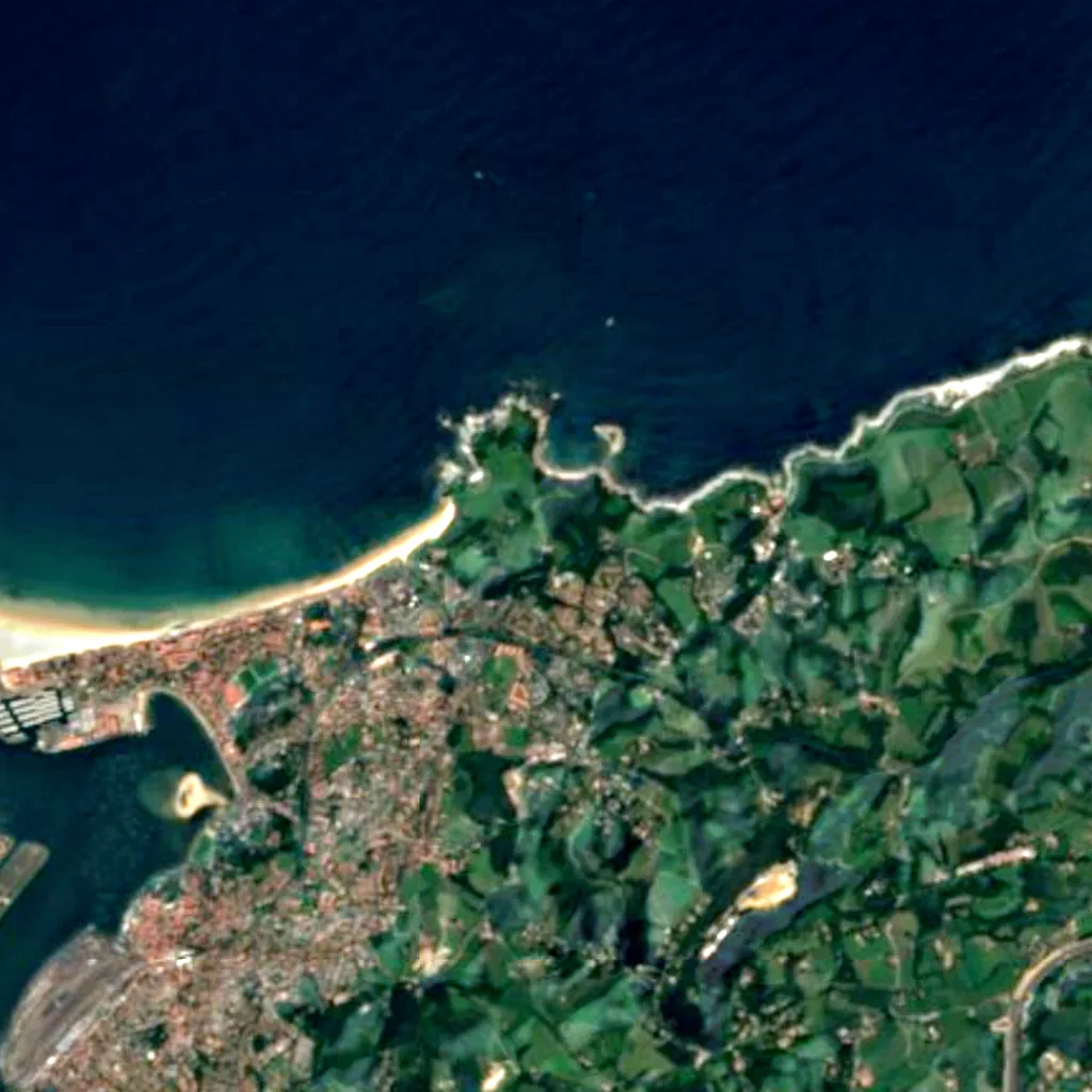 Château d'Abbadia vu d'en haut (Sentinel-2)