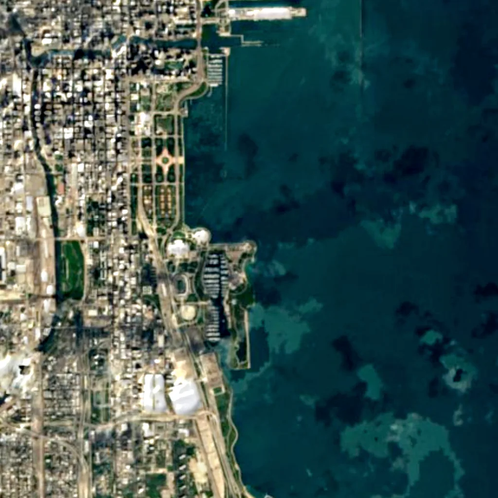 Adler Planetarium vu d'en haut (Sentinel-2)