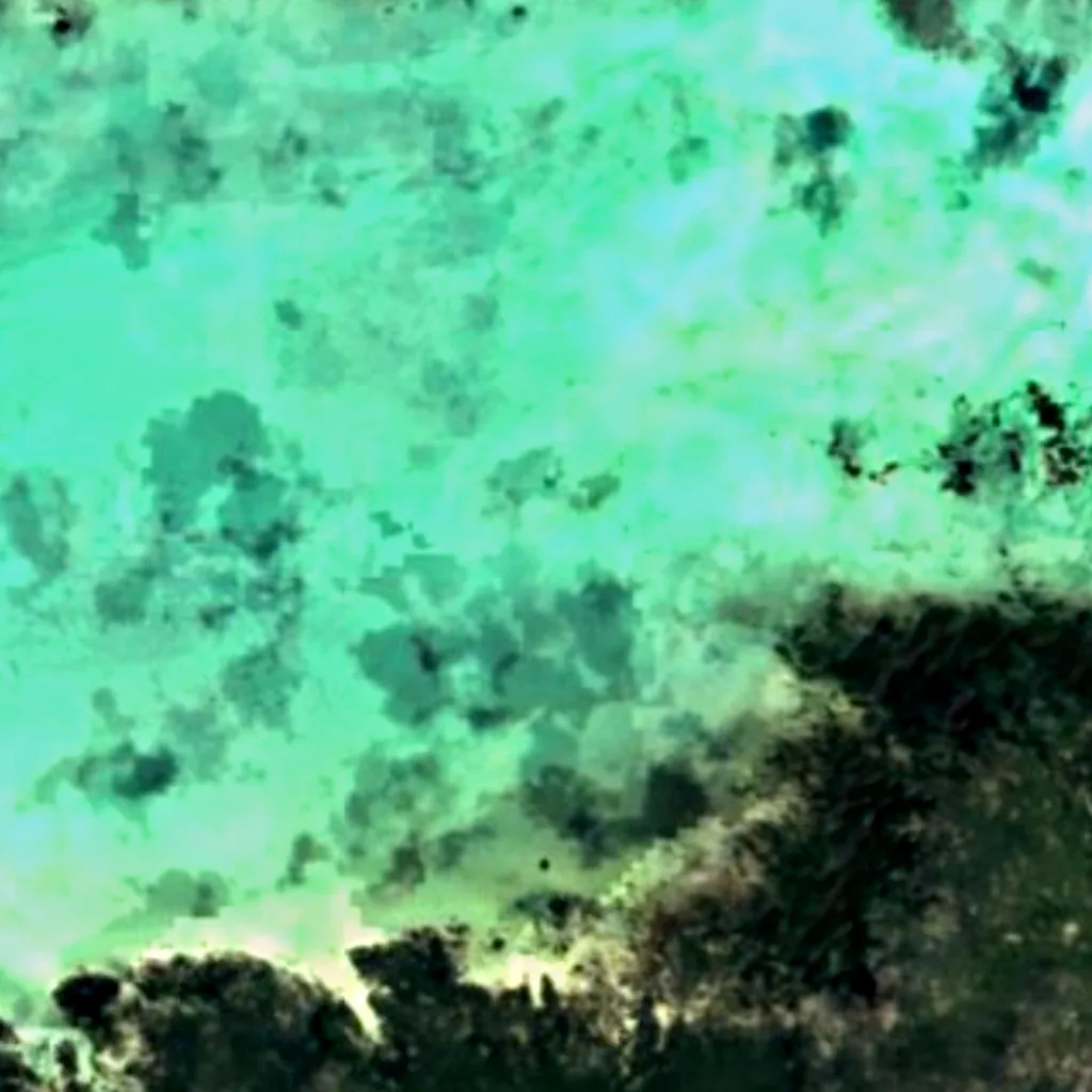 Aldabra vu d'en haut (Sentinel-2)
