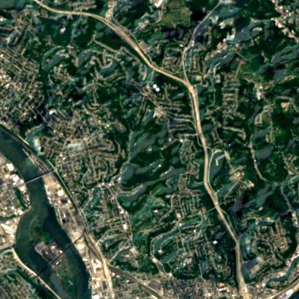 Allegheny Observatory von oben gesehen (Sentinel-2)