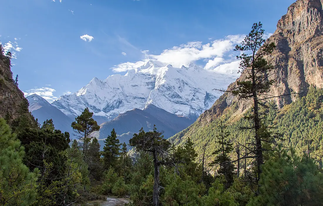 Annapurna II, view from Marsyangdi valley - Annapurna Circuit, Nepal - panoramio