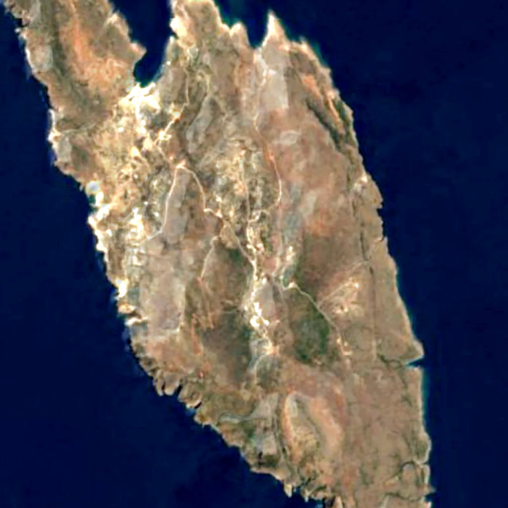 Andikythira von oben gesehen (Sentinel-2)