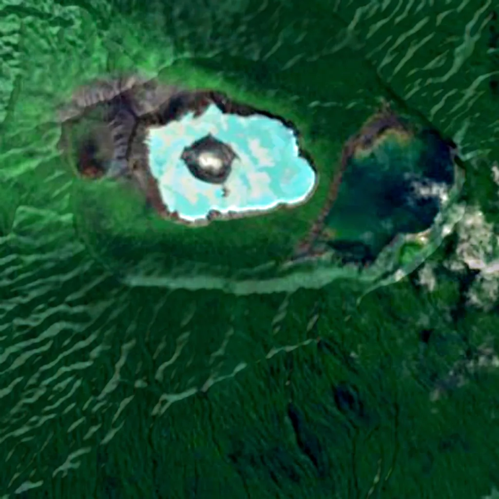 Ambae vu d'en haut (Sentinel-2)