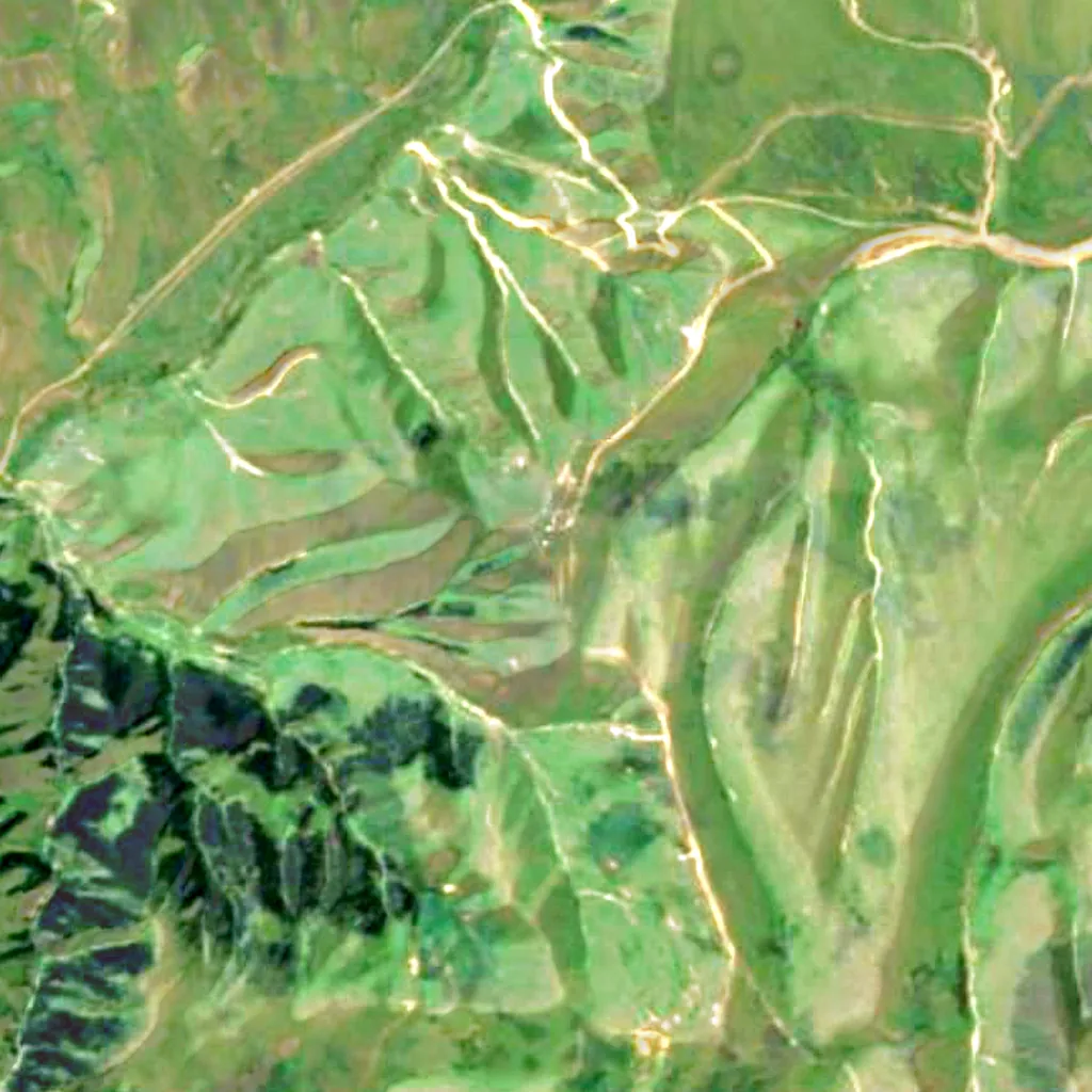 Assy-Turgen Observatory visto desde arriba (Sentinel-2)
