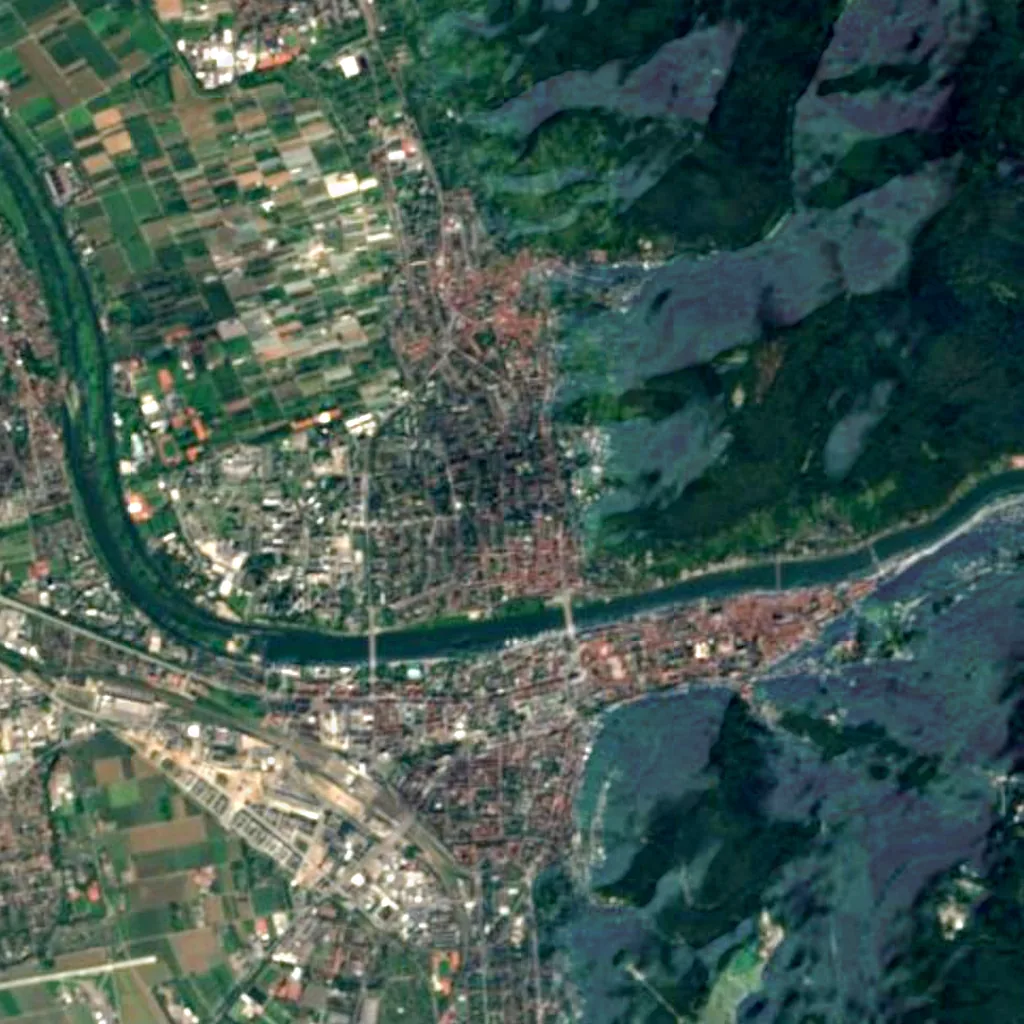 Astronomical Calculation Institute van boven gezien (Sentinel-2)