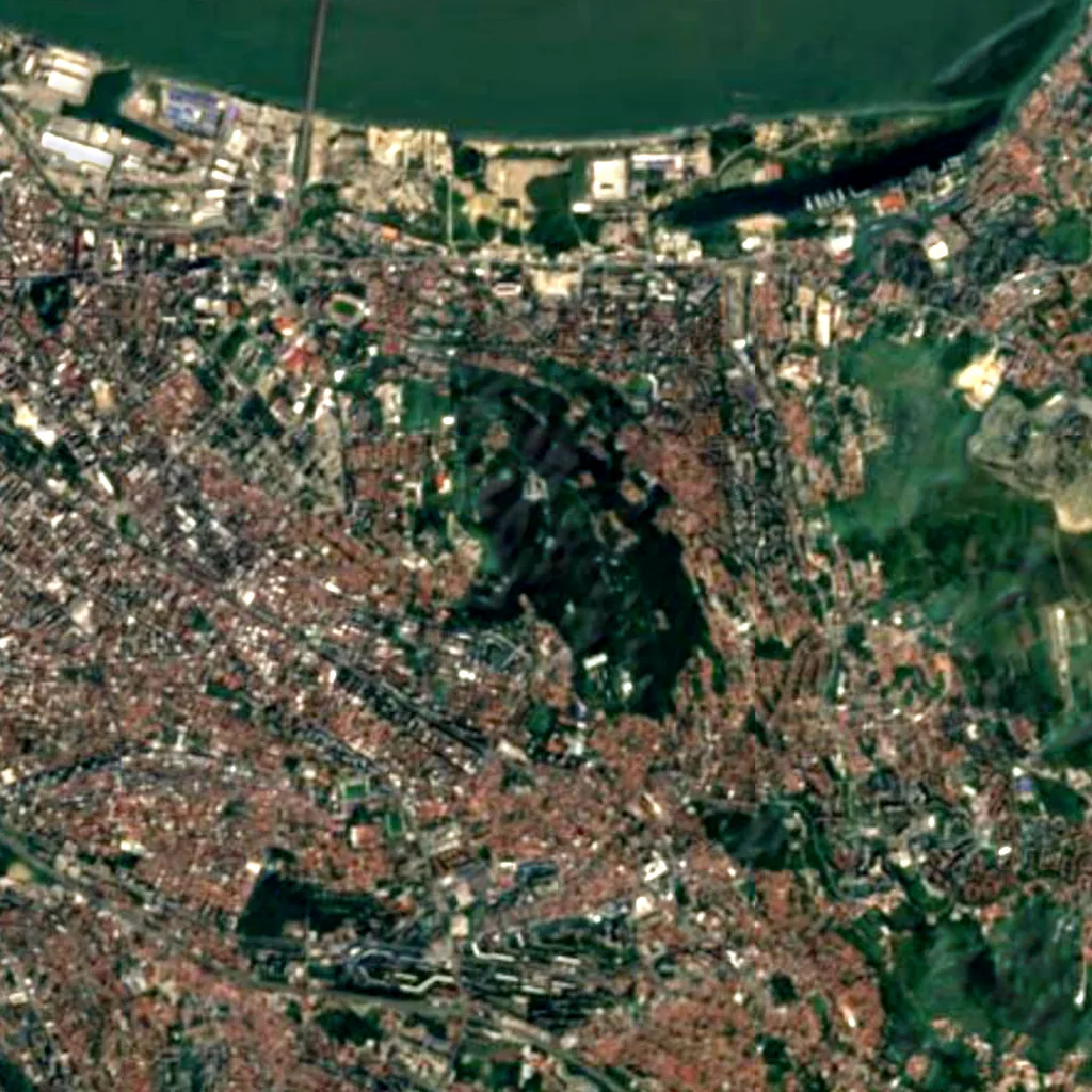 Observatorio de Belgrado visto desde arriba (Sentinel-2)