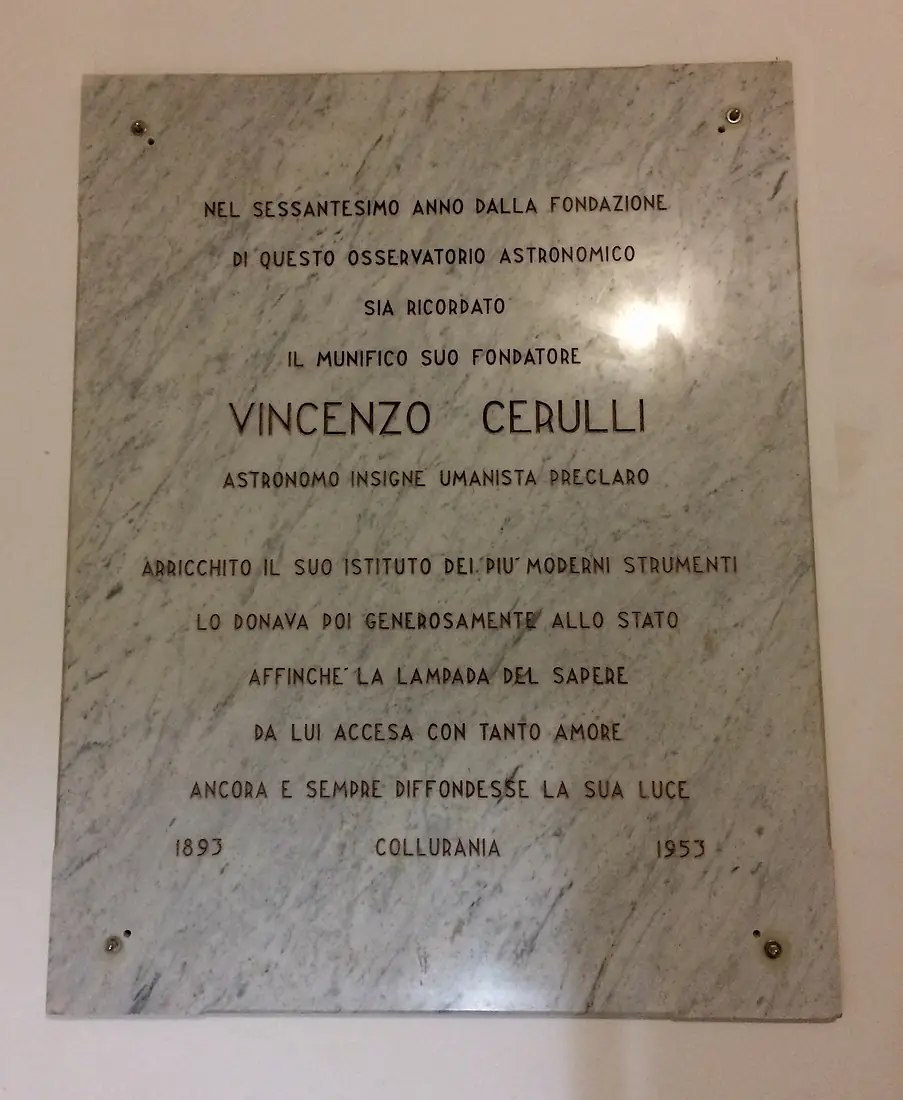 Osservatorio astronomico d'Abruzzo – lapide Cerulli