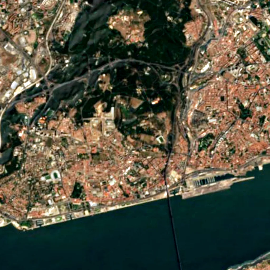 Sternwarte Lissabon von oben gesehen (Sentinel-2)
