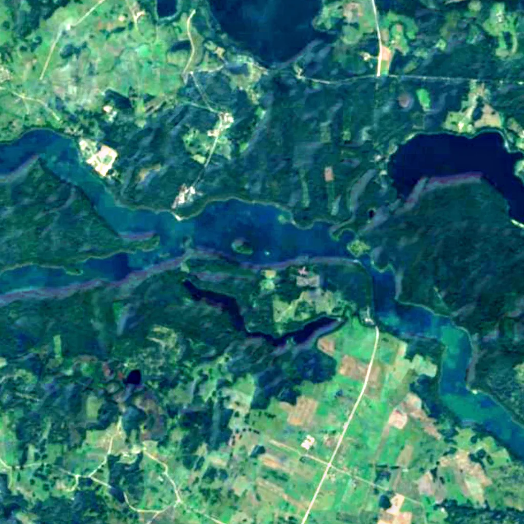 Lake Asveja van boven gezien (Sentinel-2)