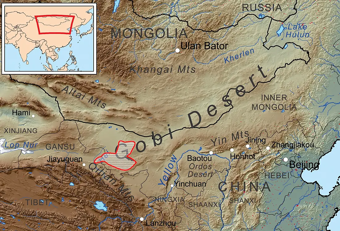 Badain Jaran location