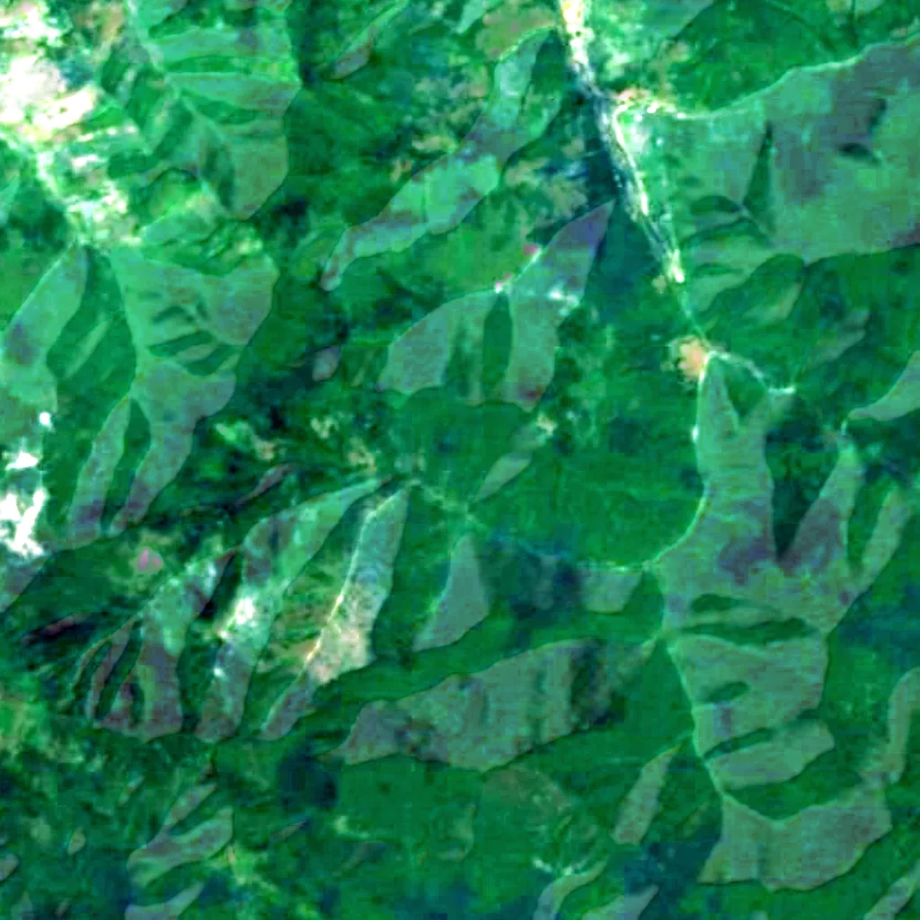 Paektusan von oben gesehen (Sentinel-2)