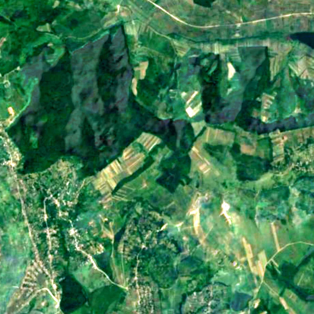Dealul Bălănești vu d'en haut (Sentinel-2)