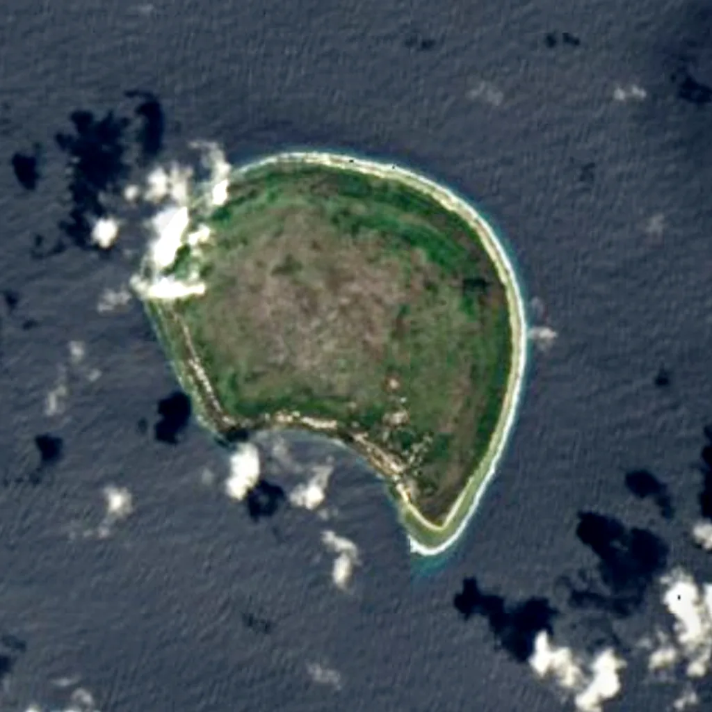 Banaba van boven gezien (Sentinel-2)