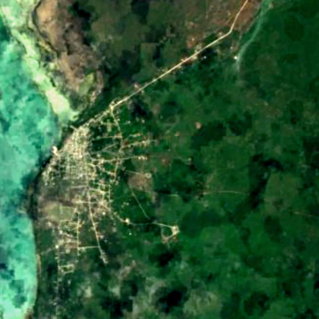 Barbuda visto de cima (Sentinel-2)