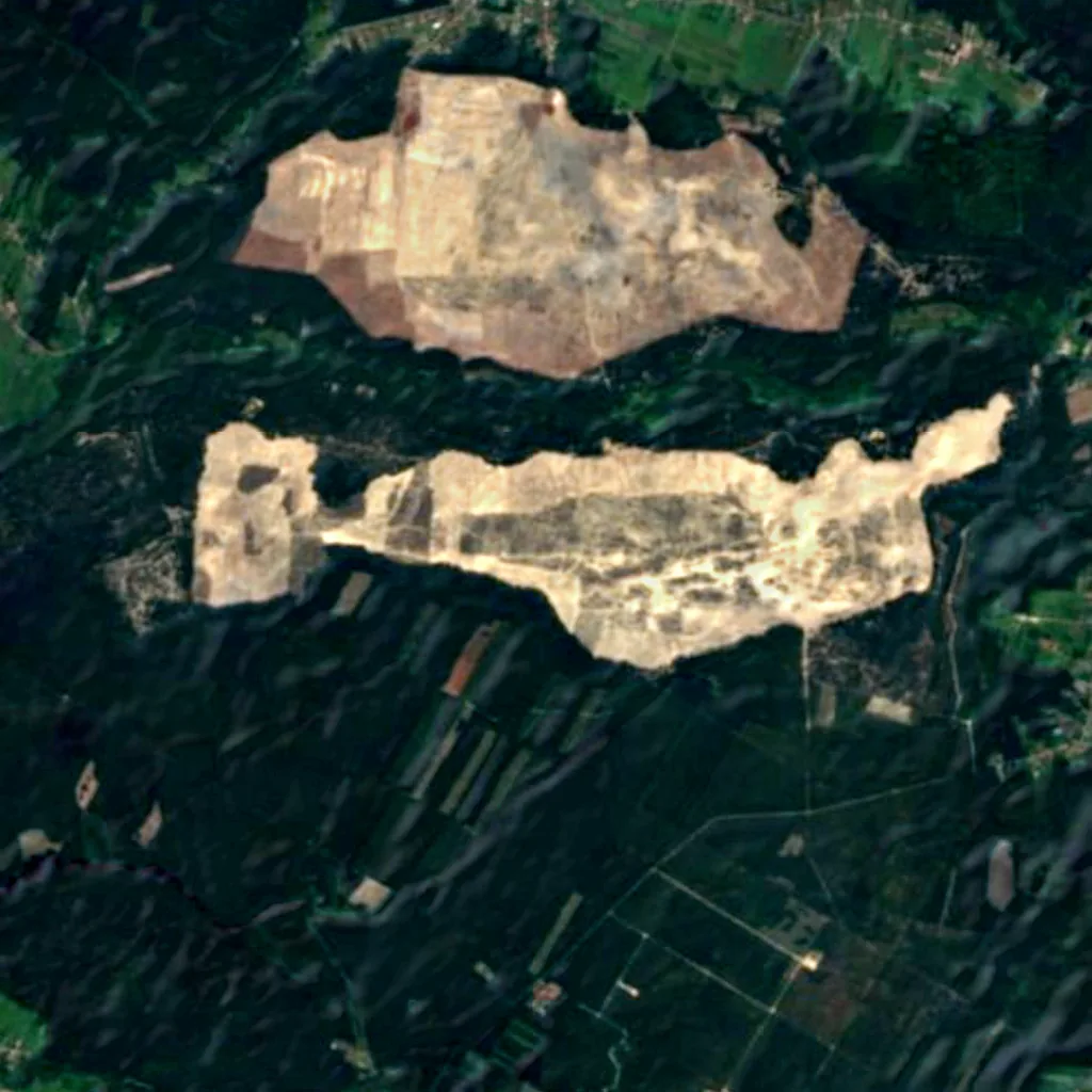 Desierto de Błędów visto desde arriba (Sentinel-2)