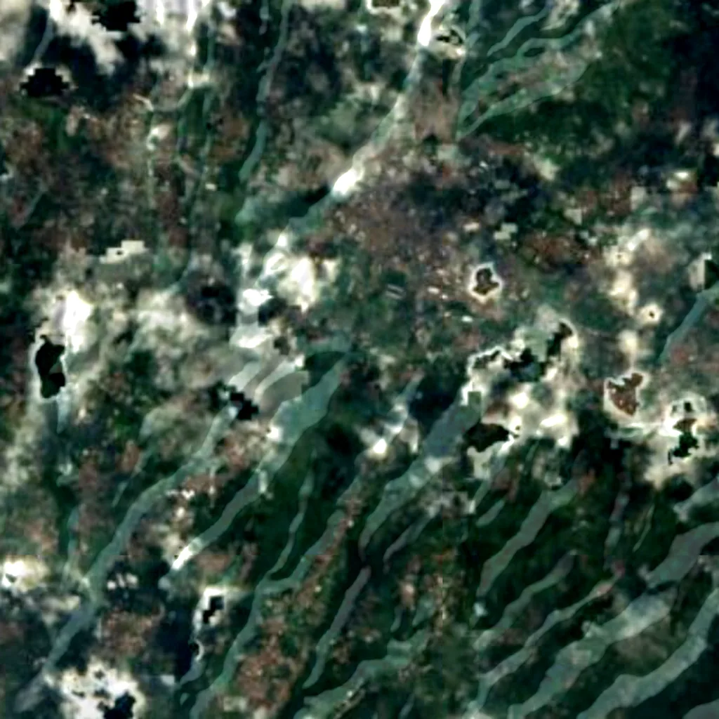 Bosscha-Observatorium von oben gesehen (Sentinel-2)