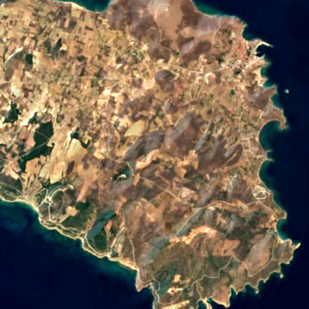 Bozcaada seen from above (Sentinel-2)