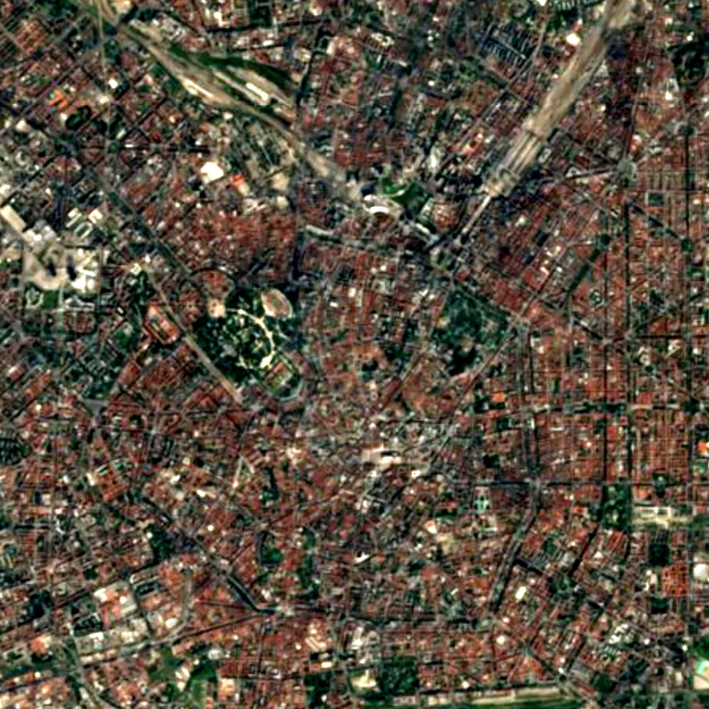 Brera Astronomical Observatory seen from above (Sentinel-2)
