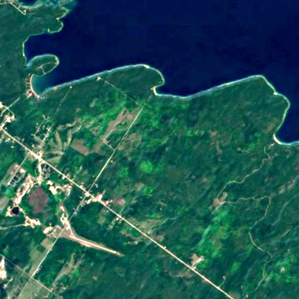 Parco nazionale della Bruce Peninsula visto dall'alto (Sentinel-2)