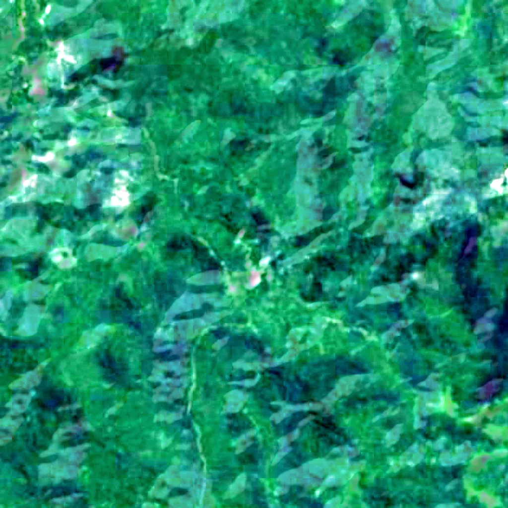 Buru visto dall'alto (Sentinel-2)