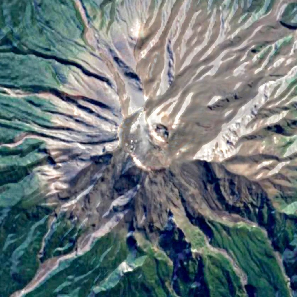 Calbuco van boven gezien (Sentinel-2)