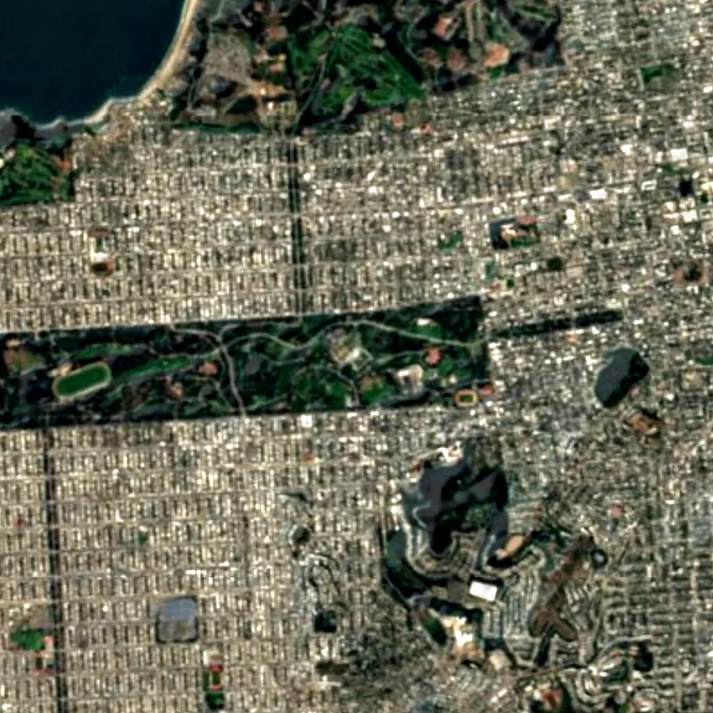 California Academy of Sciences von oben gesehen (Sentinel-2)