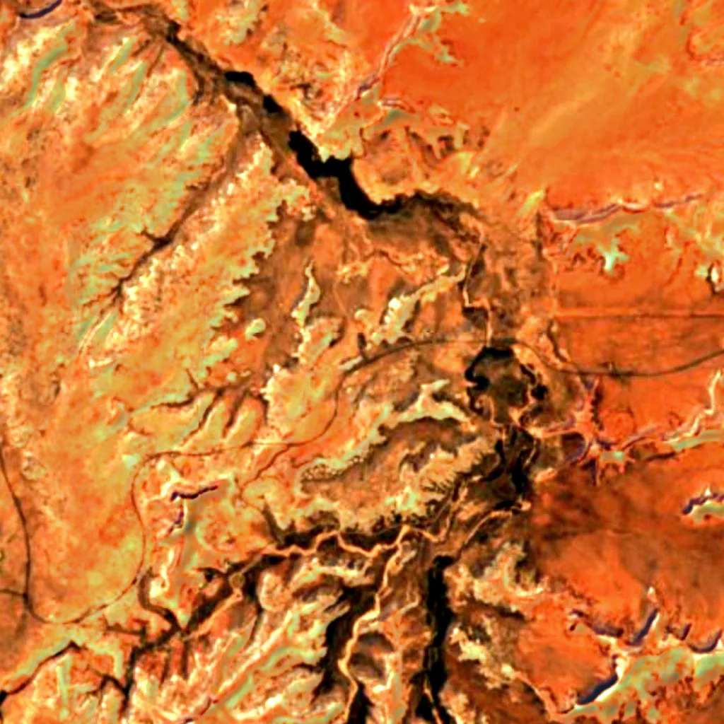 Canyonlands-Nationalpark von oben gesehen (Sentinel-2)
