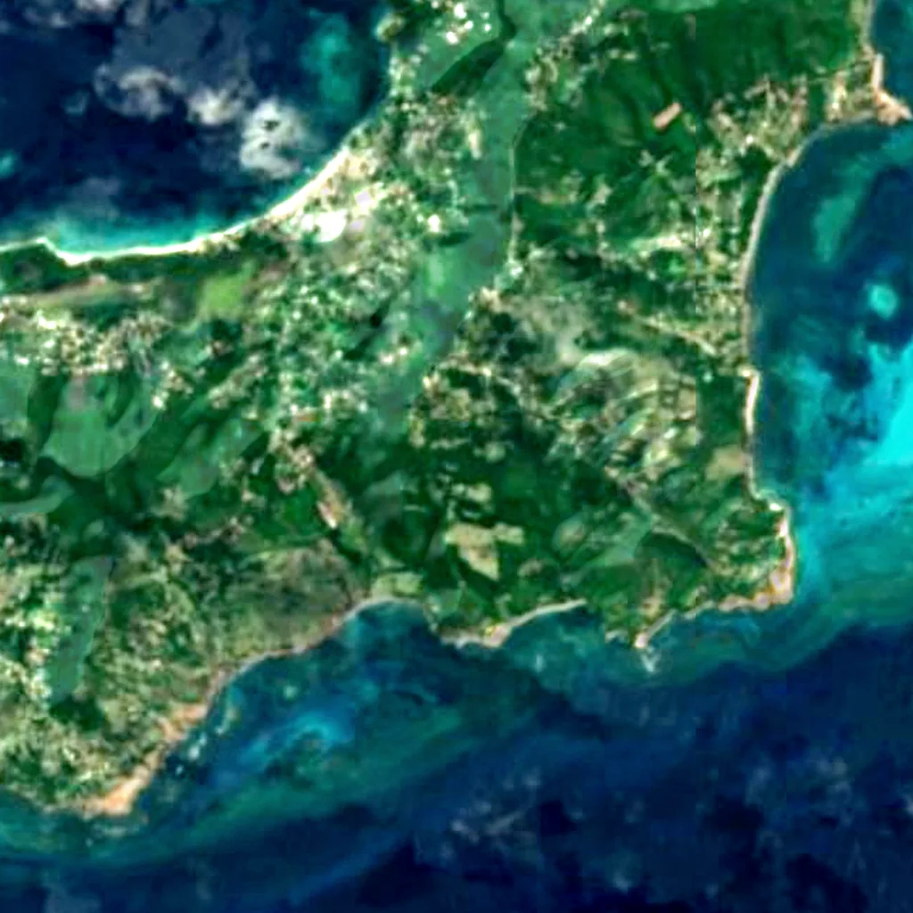 Carriacou visto desde arriba (Sentinel-2)