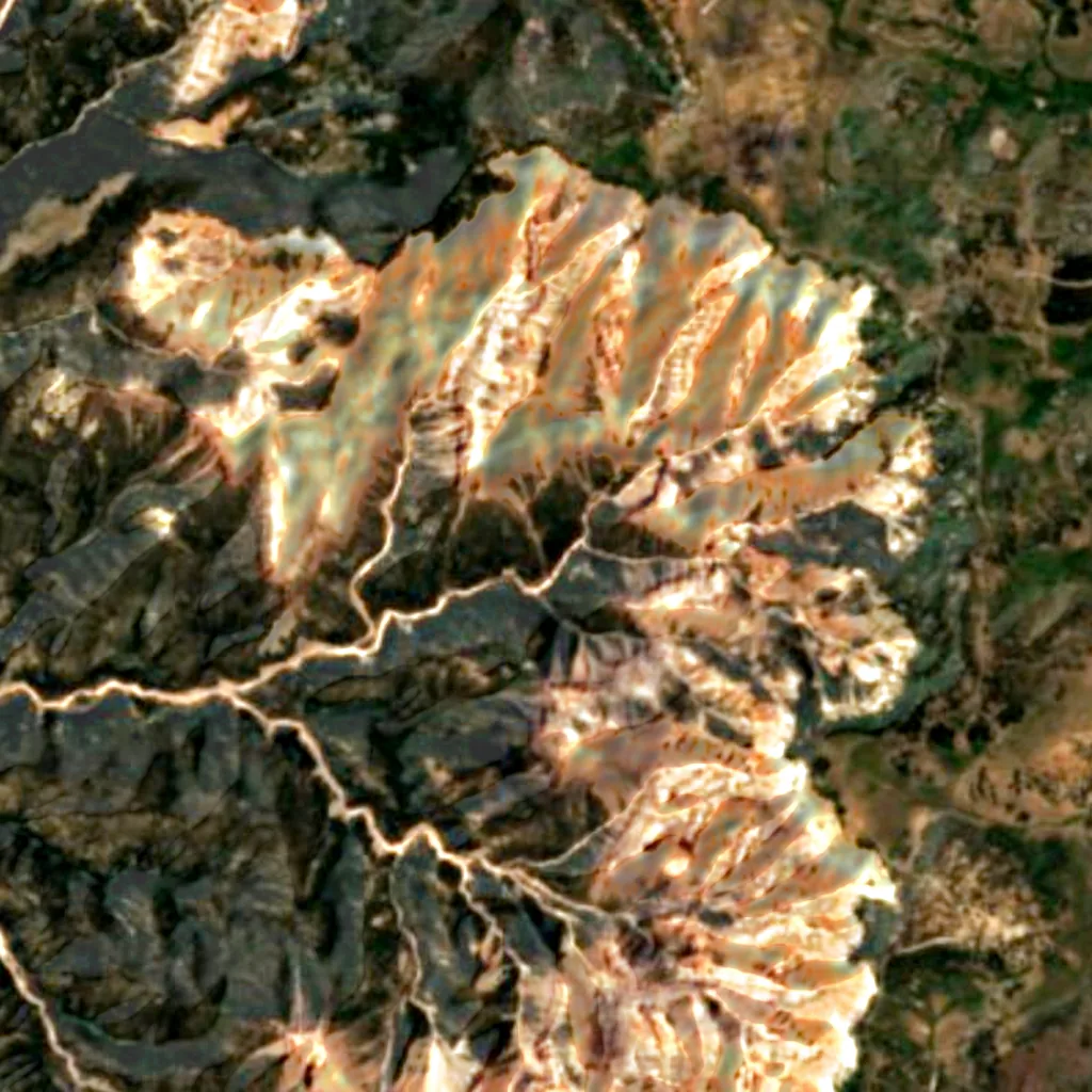 Monumento nazionale di Cedar Breaks visto dall'alto (Sentinel-2)