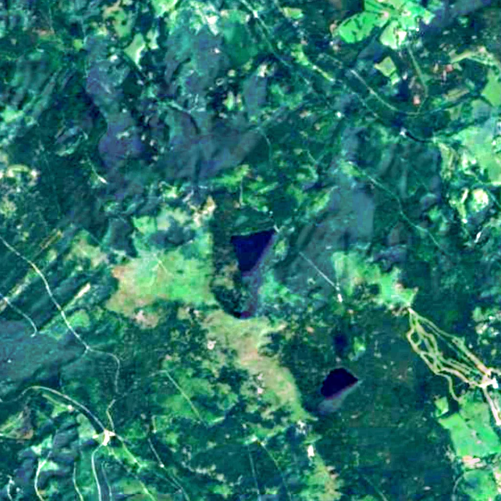 Černé jezero von oben gesehen (Sentinel-2)