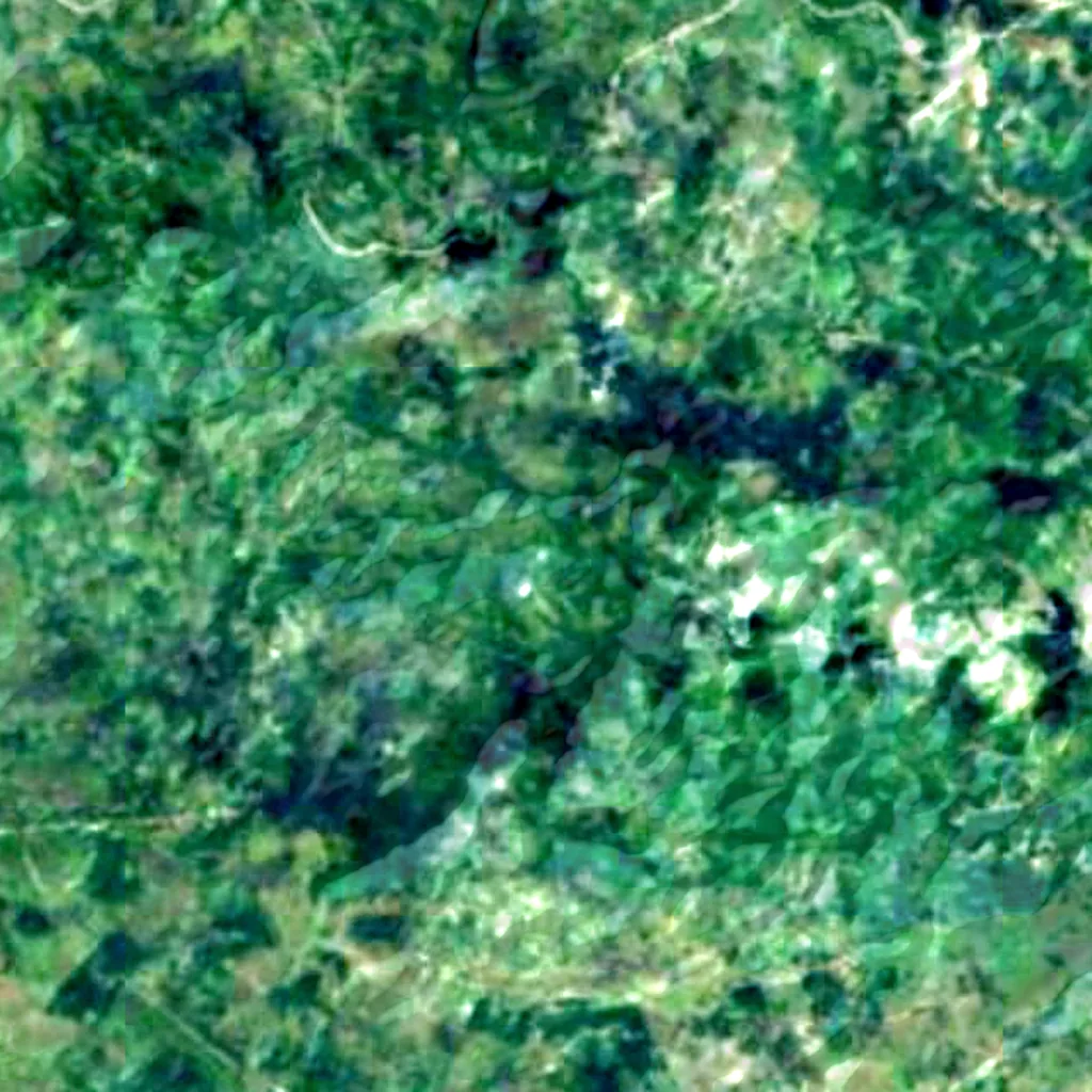 Chocolate Hills vu d'en haut (Sentinel-2)