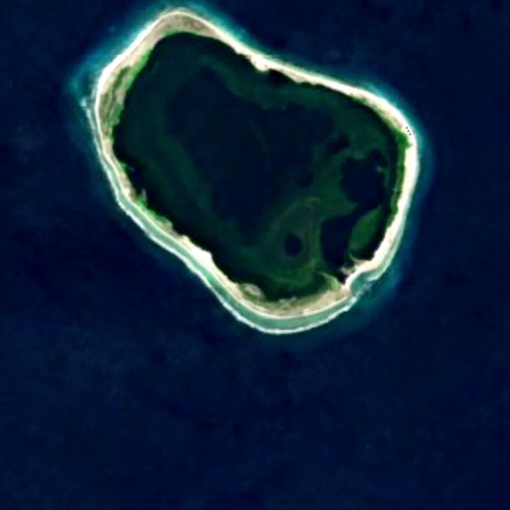 Isola Clipperton visto dall'alto (Sentinel-2)