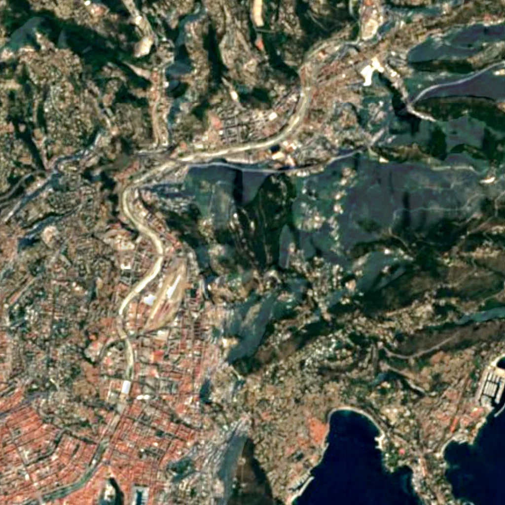 Côte-d'Azur-Observatorium von oben gesehen (Sentinel-2)