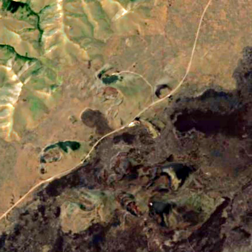 Craters of the Moon National Monument and Preserve seen from above (Sentinel-2)