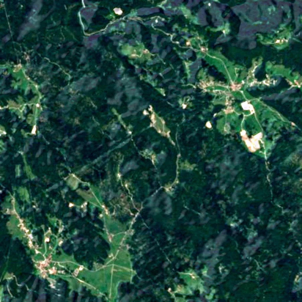 Črni Vrh Observatorium von oben gesehen (Sentinel-2)