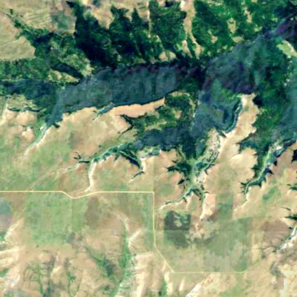 Parque interprovincial de Cypress Hills visto desde arriba (Sentinel-2)