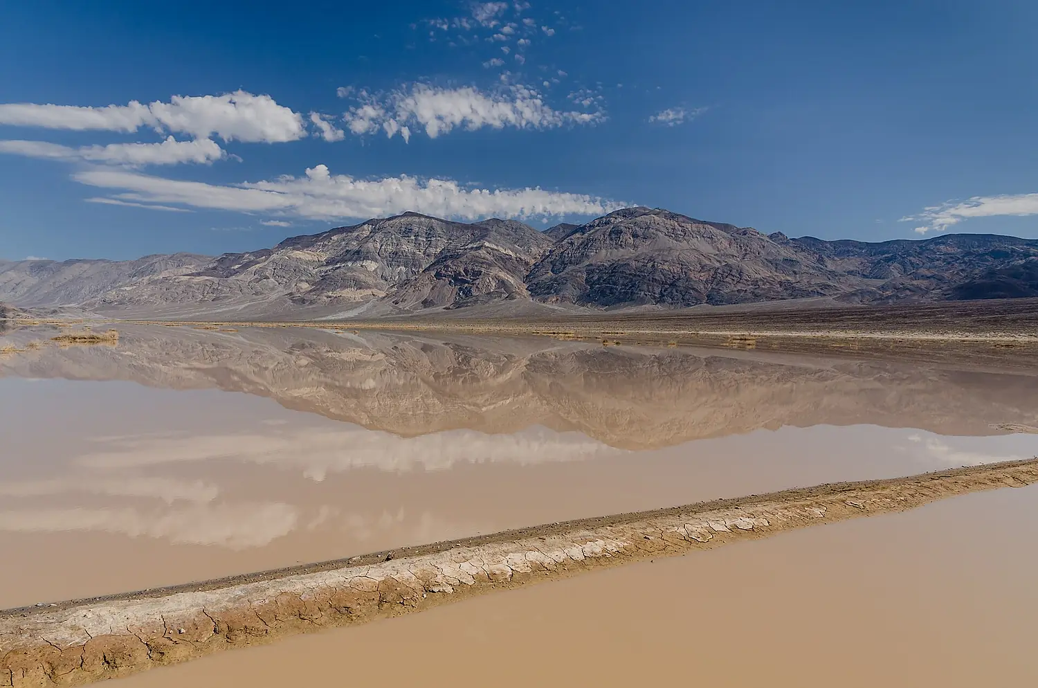 Death Valley exit SR190 view Panamint Butt flash flood 2013