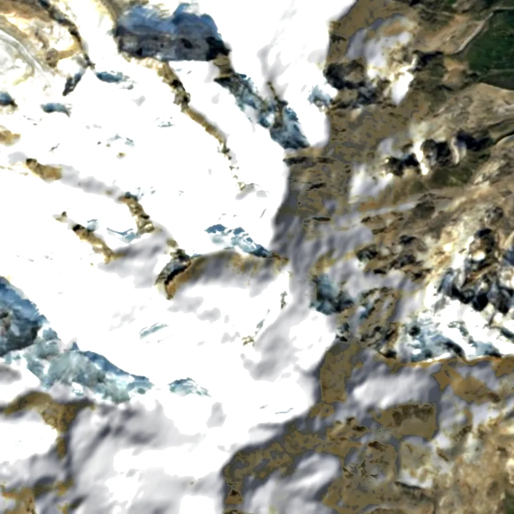 Dufourspitze van boven gezien (Sentinel-2)