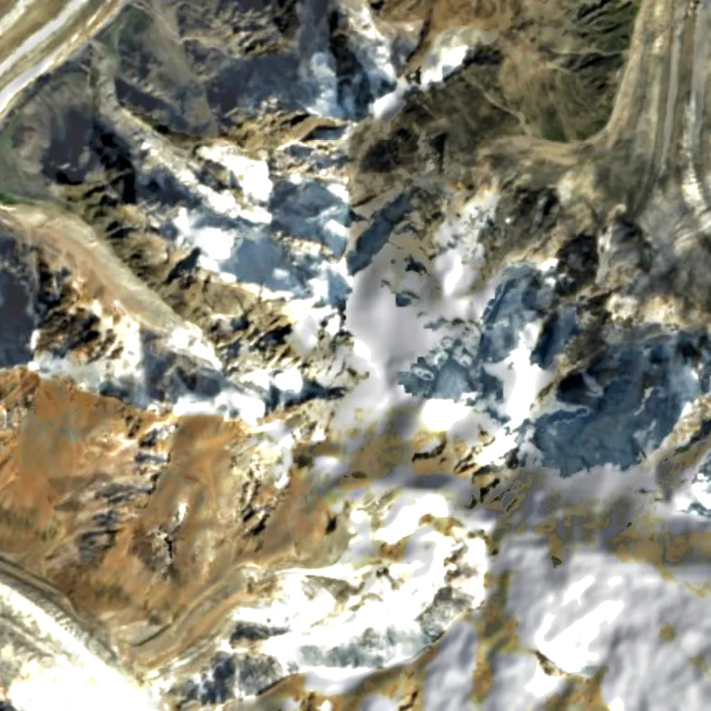 Dykh-Tau visto de cima (Sentinel-2)