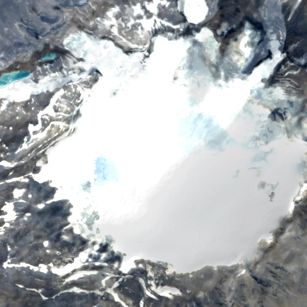 Eiríksjökull seen from above (Sentinel-2)