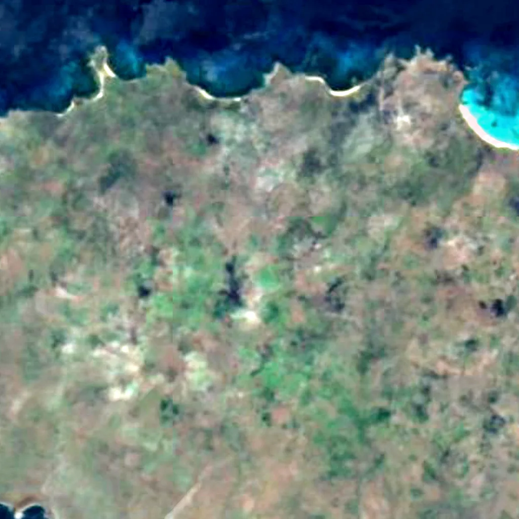 Île Española vu d'en haut (Sentinel-2)