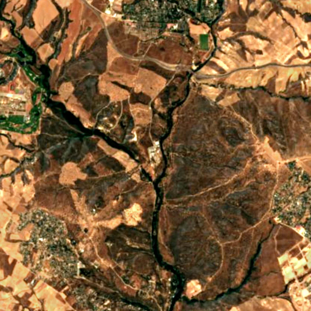 Centre d'astronomie spatiale européen vu d'en haut (Sentinel-2)