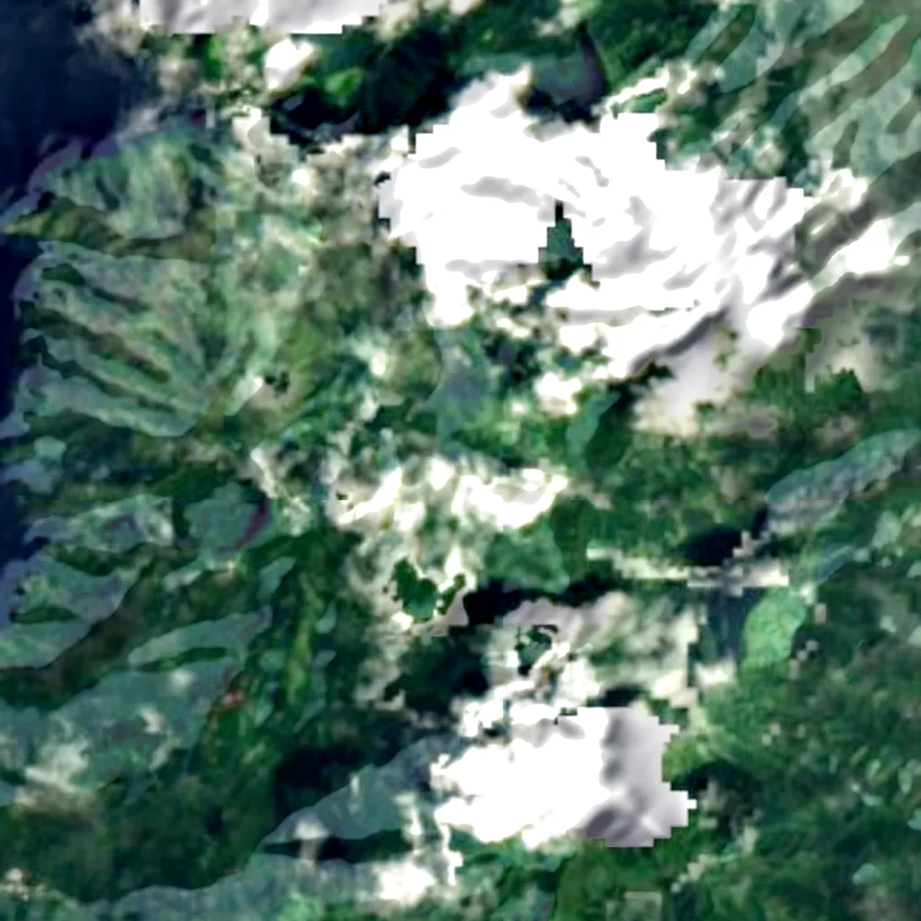 Fatu Hiva vu d'en haut (Sentinel-2)