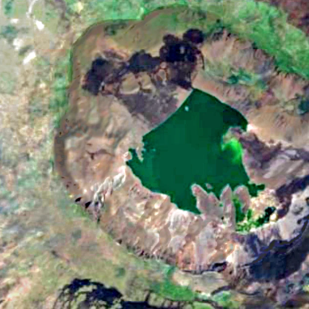 Fernandina Island visto dall'alto (Sentinel-2)