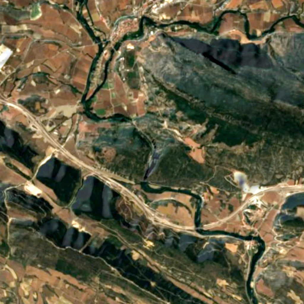 Canyon de Lumbier vu d'en haut (Sentinel-2)