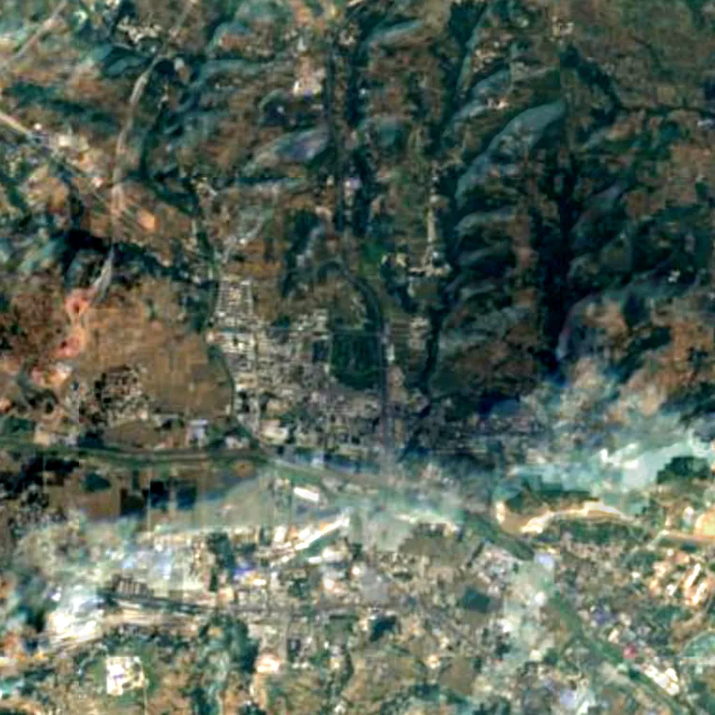 Observatorio de Gaocheng visto desde arriba (Sentinel-2)