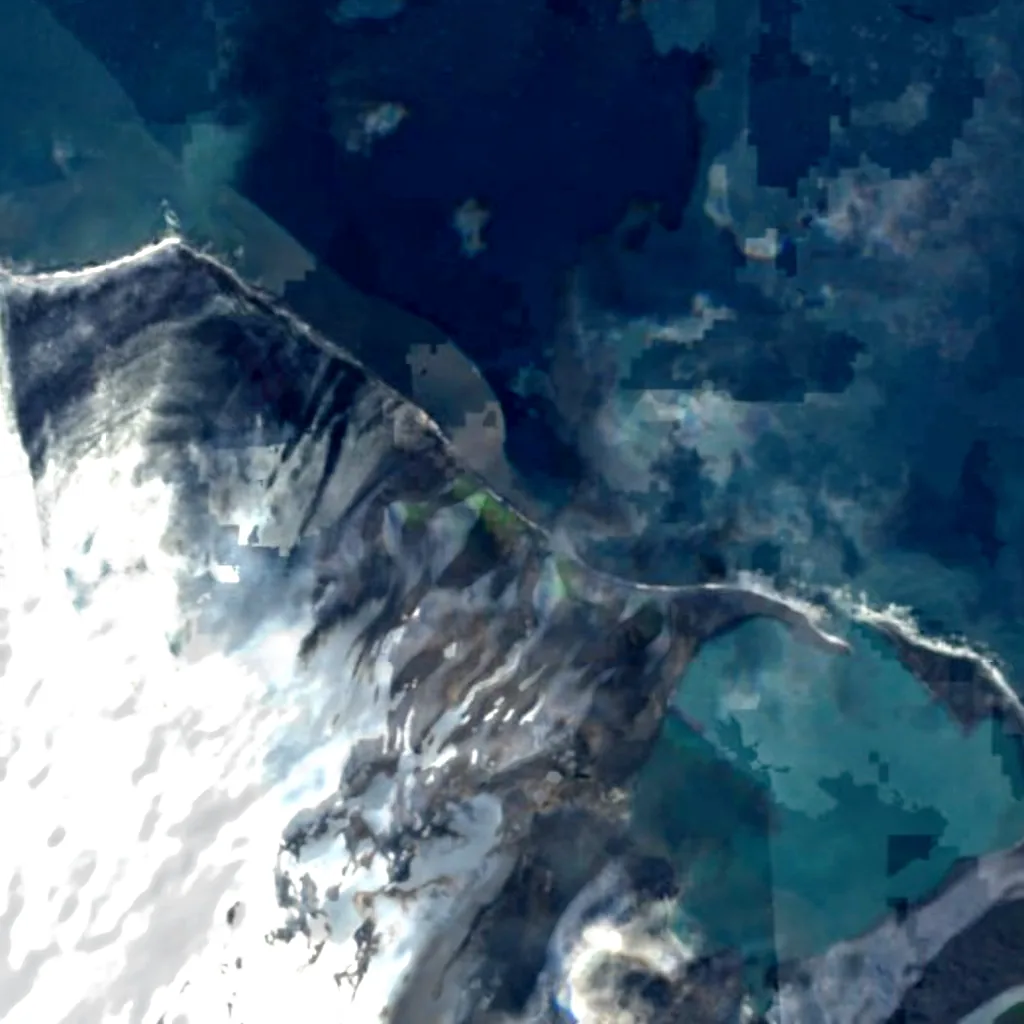 Gilchrist Beach visto dall'alto (Sentinel-2)