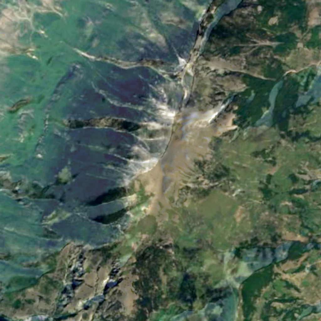 Gjallica seen from above (Sentinel-2)