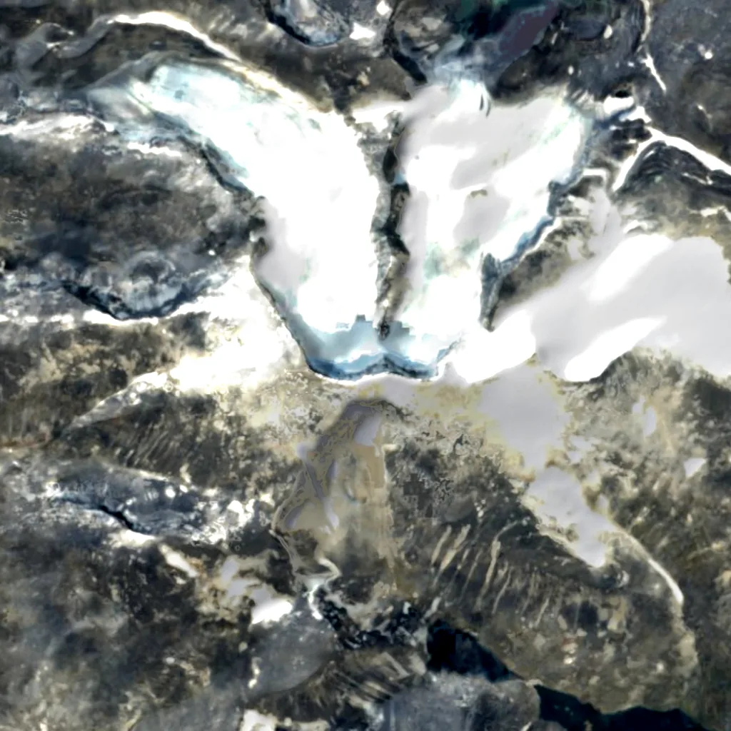 Glittertind seen from above (Sentinel-2)